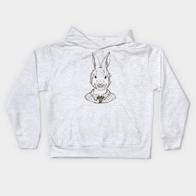 Scary Bunny Halloween Costume Kids Hoodie by macshoptee